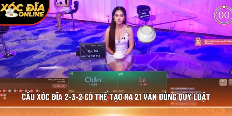 Cầu xóc đĩa 2-3-2 có thể tạo ra 21 ván đúng quy luật