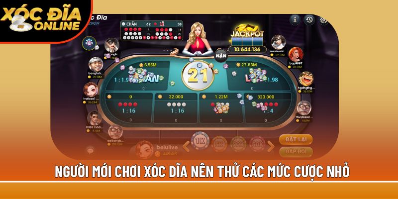 Người mới chơi xóc dĩa nên thử các mức cược nhỏ